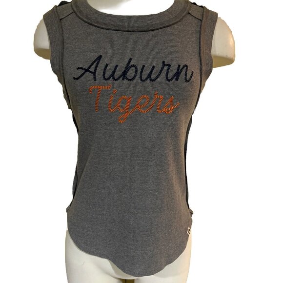 Auburn Tigers Shirt Womens Medium Gray Tank Top Blue Stitched New - Picture 1 of 5